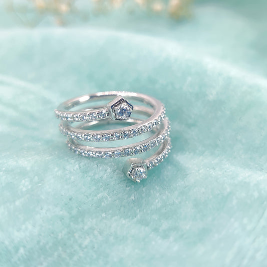 Twist of Radiance Silver Ring