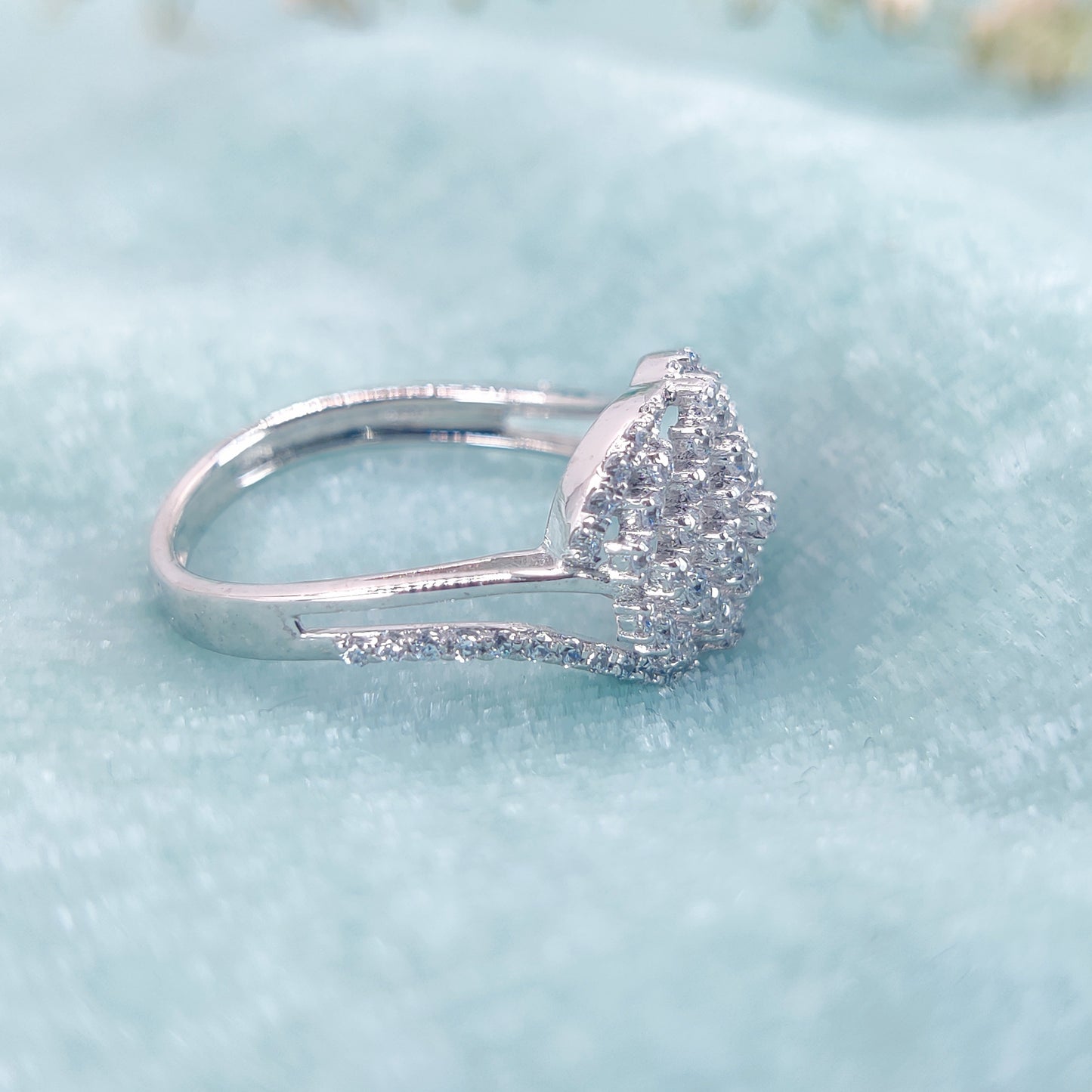 Glimmer Veil Silver Ring