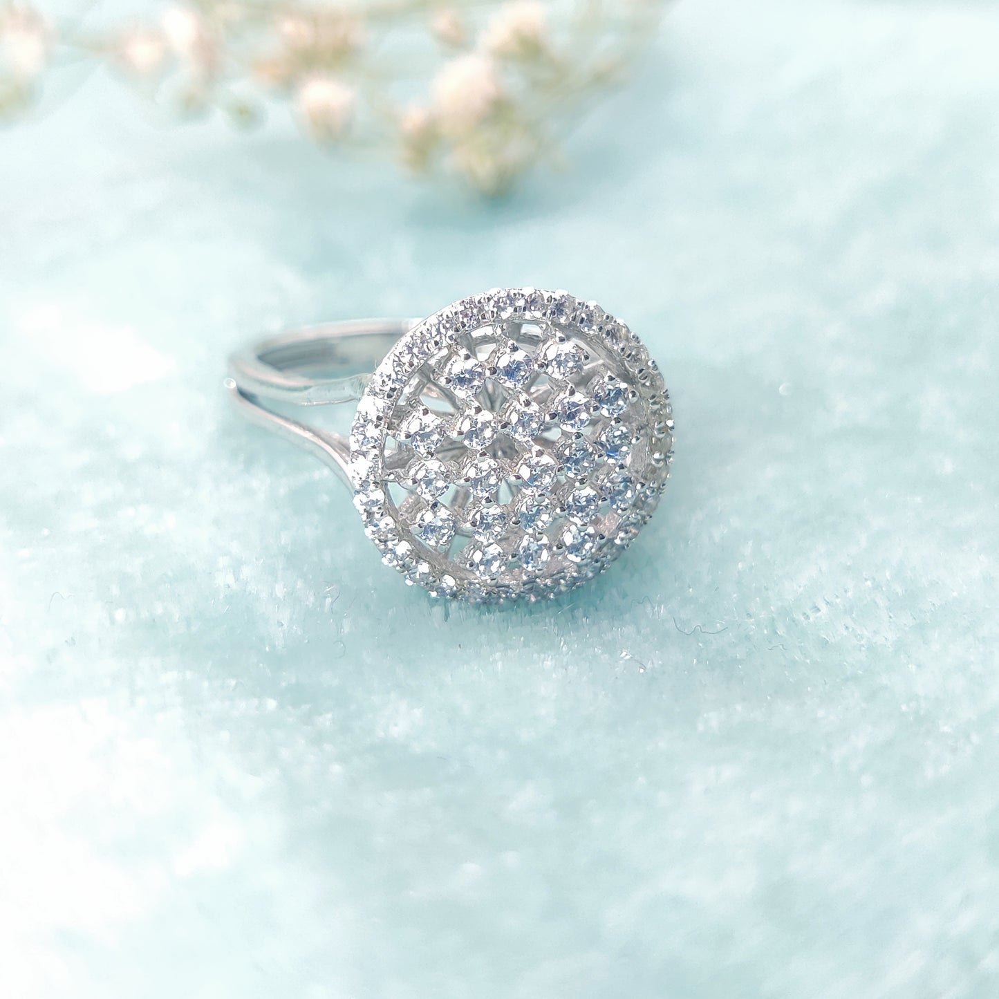 Crystal Dome Cluster Ring