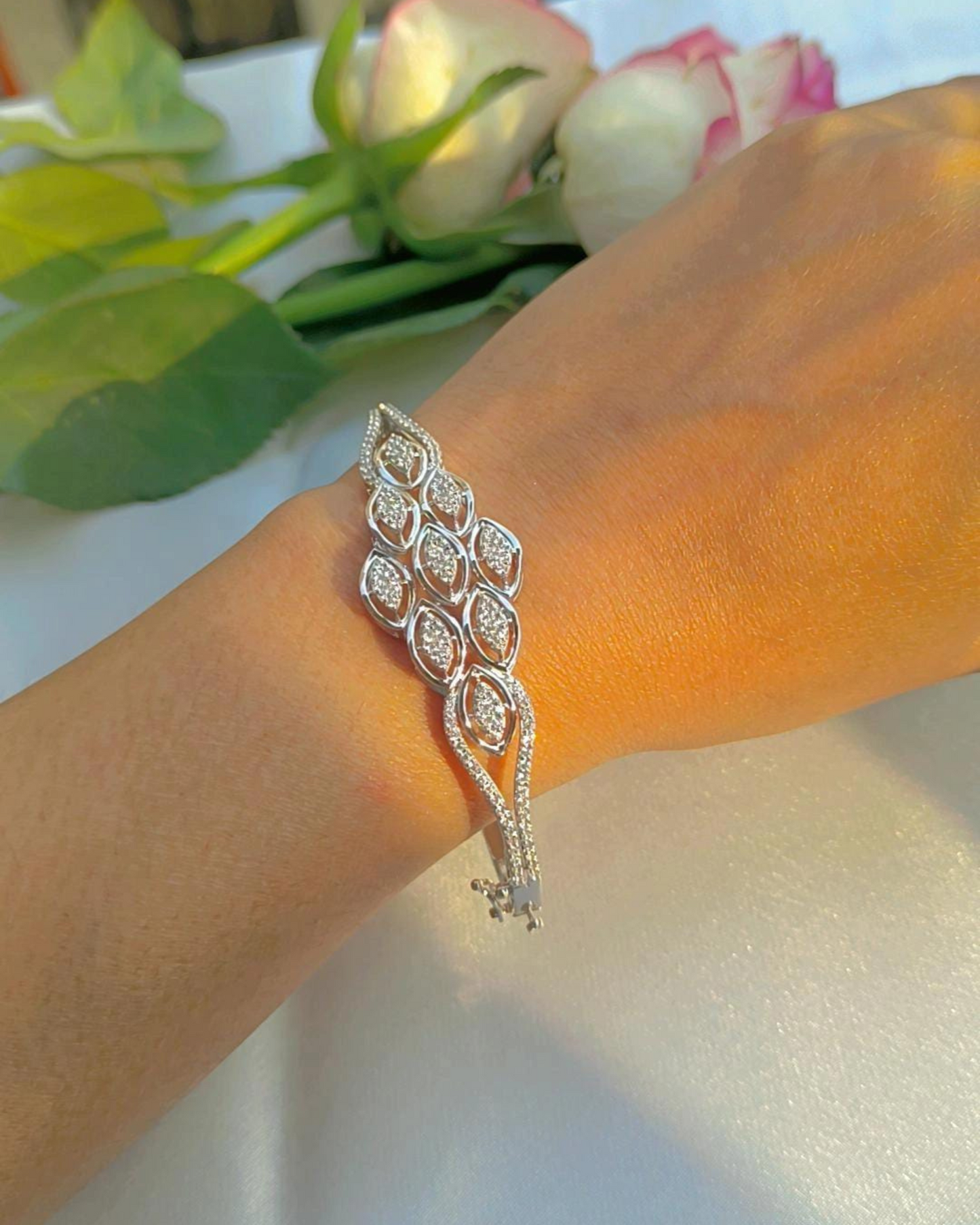 Graceful Bloom Silver Bracelet