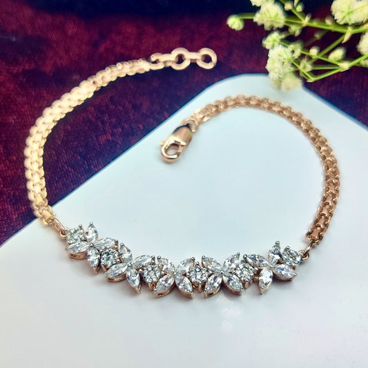 Sparkling Flower Charm Bracelet