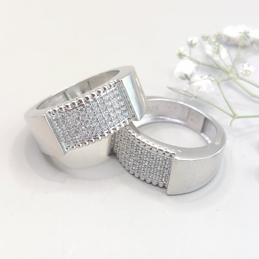 Radiant Square CZ Sterling Silver Ring