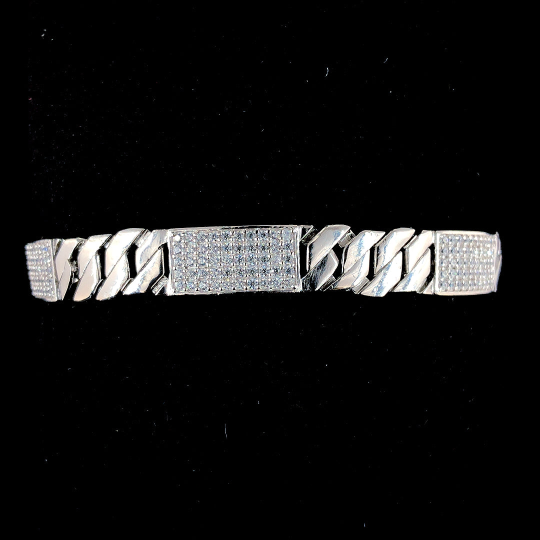 Cross Link Dazzling CZ-Stone Bracelet