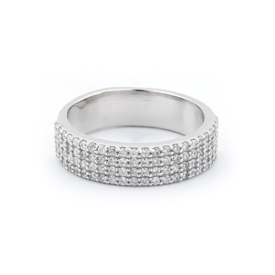 Elegant men's silver ring with circular motif design