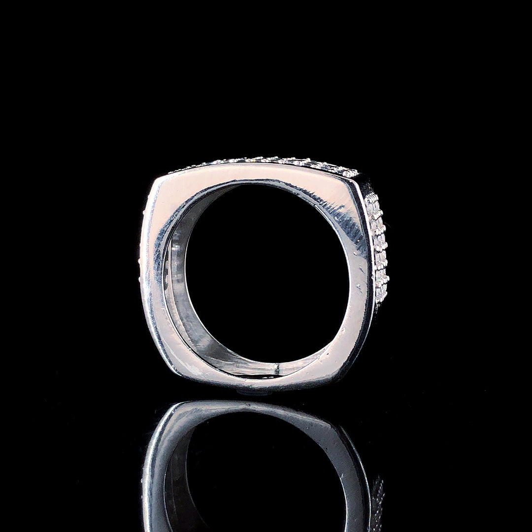 Refined Rectangular CZ Silver Ring
