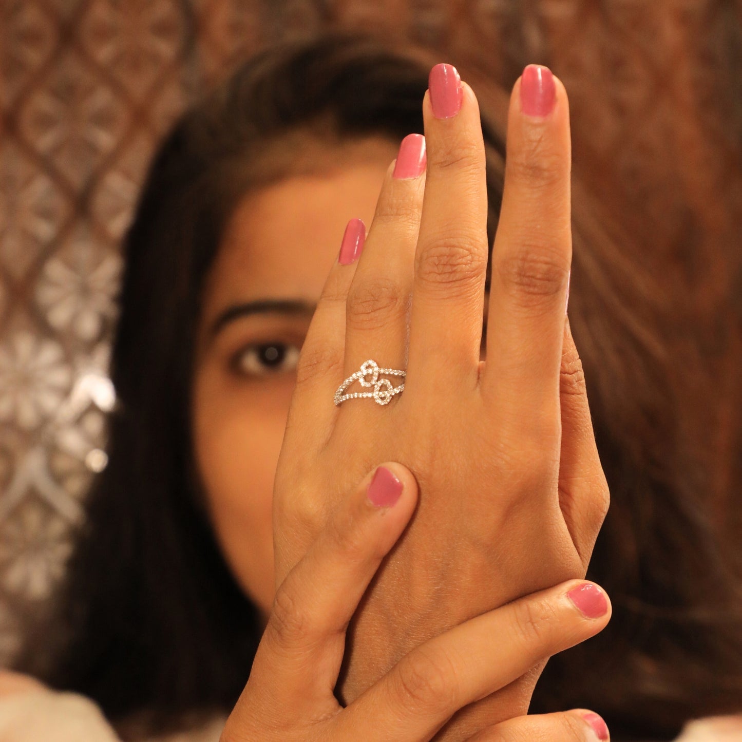 Petal Filigree CZ Elegant Ring