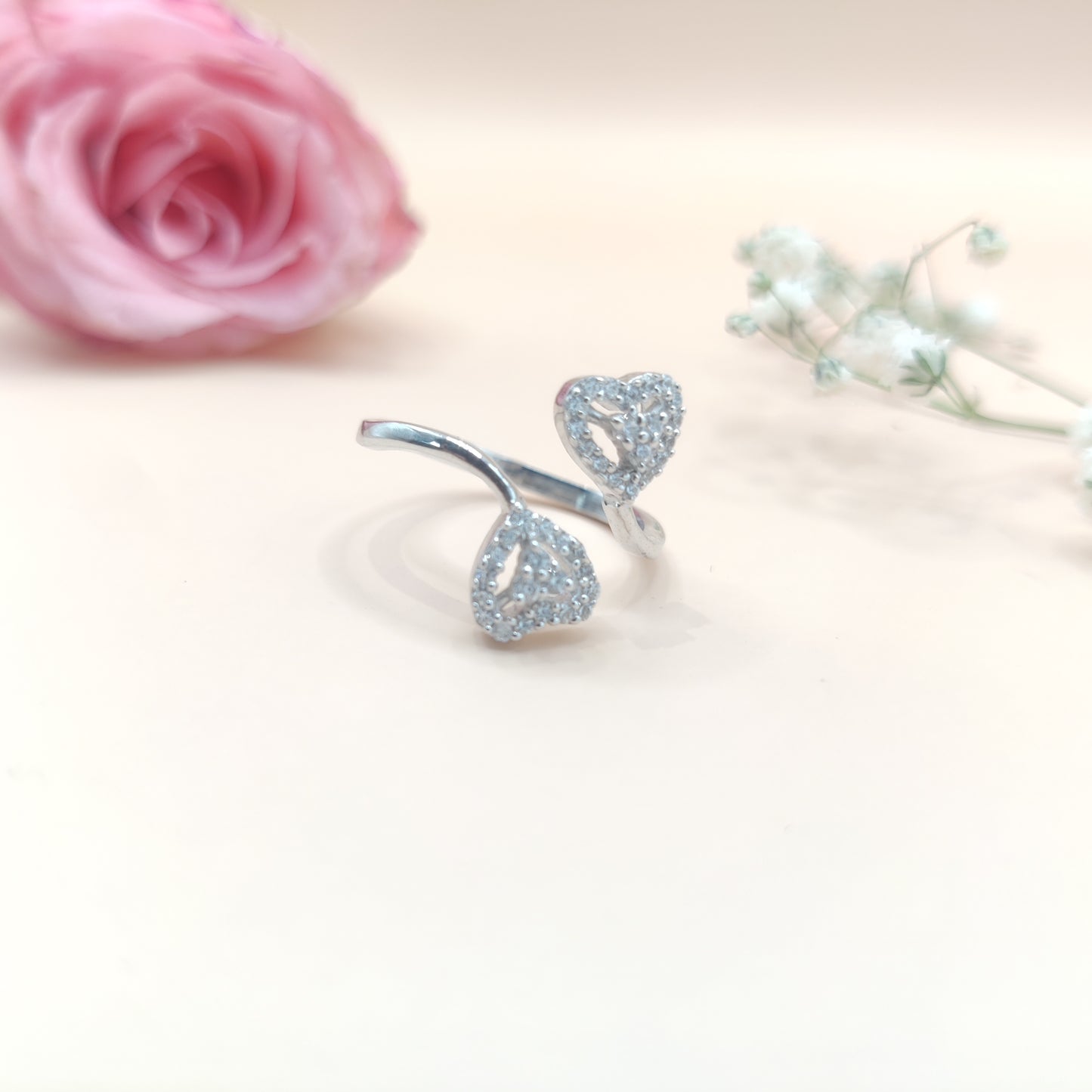 Heartfelt Elegance Love-Crafted Silver Ring