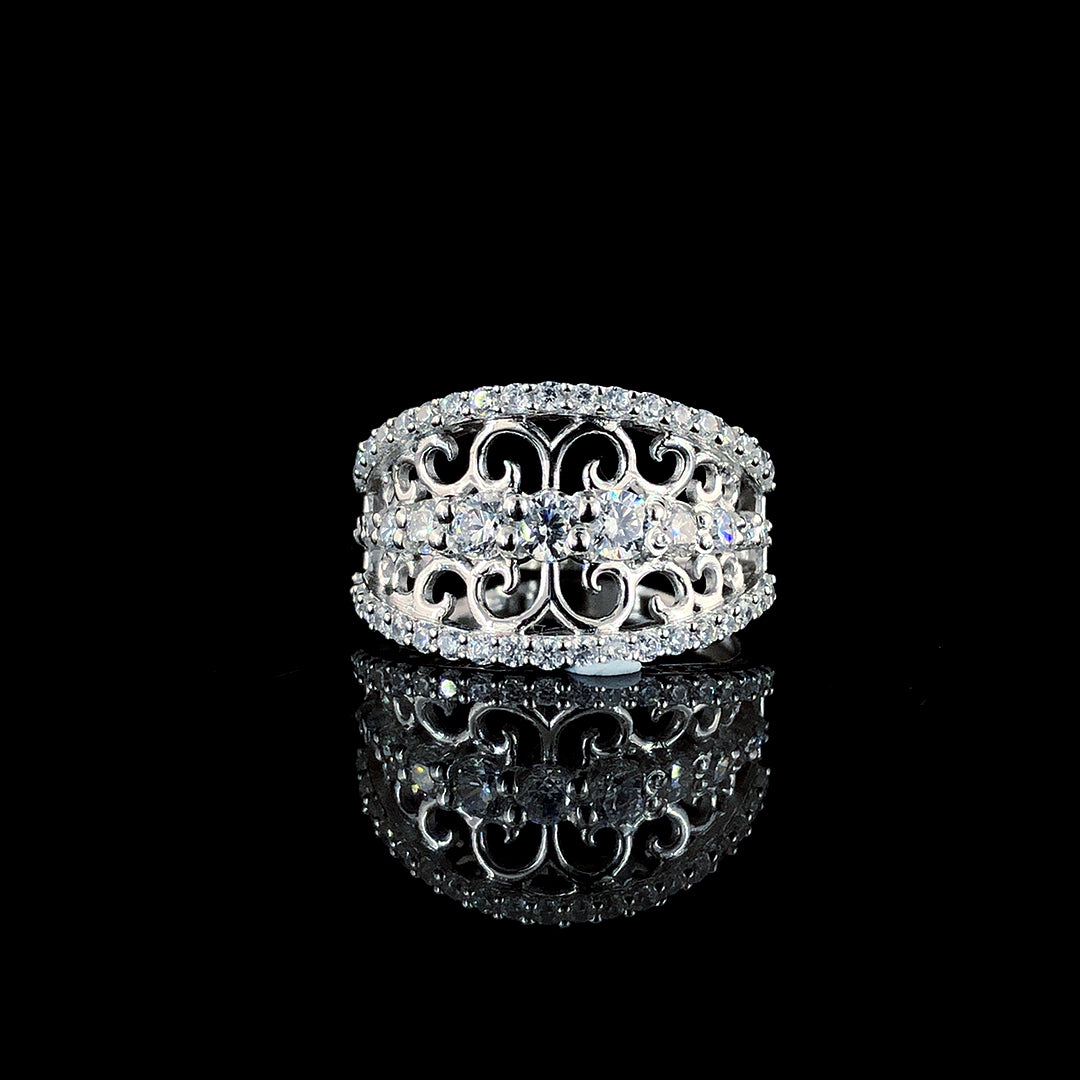 Orchid Blossom Luxury Silver Ring