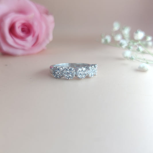 Radiant Charming Flower Silver Ring