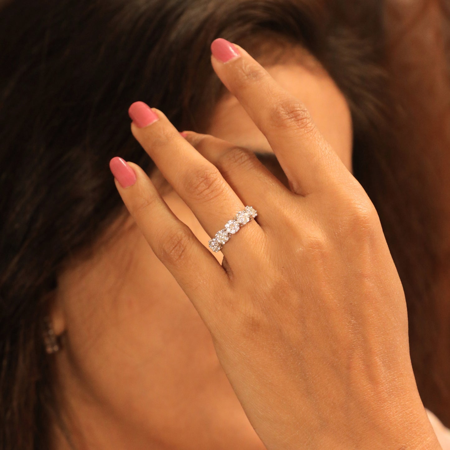 Radiant Charming Flower Silver Ring