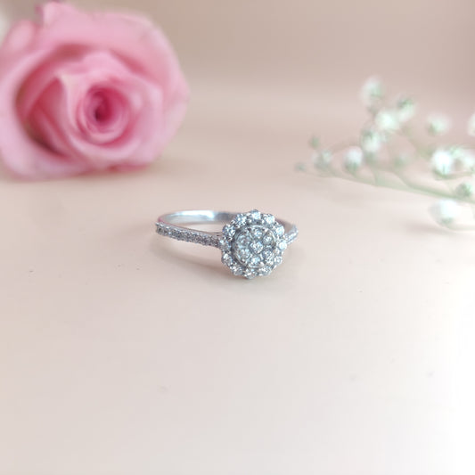 Majestic Brilliance Solitaire Silver Ring