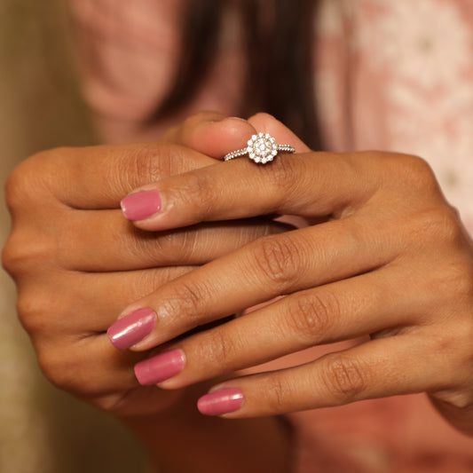 Majestic Brilliance Solitaire Silver Ring