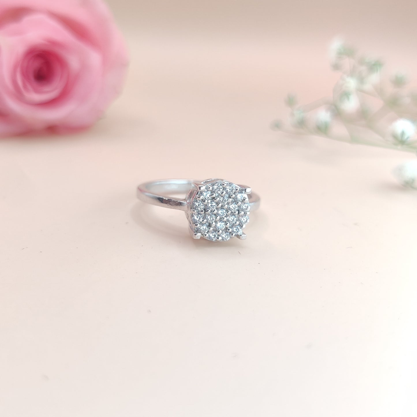 Timeless Delicate Cluster Silver Ring