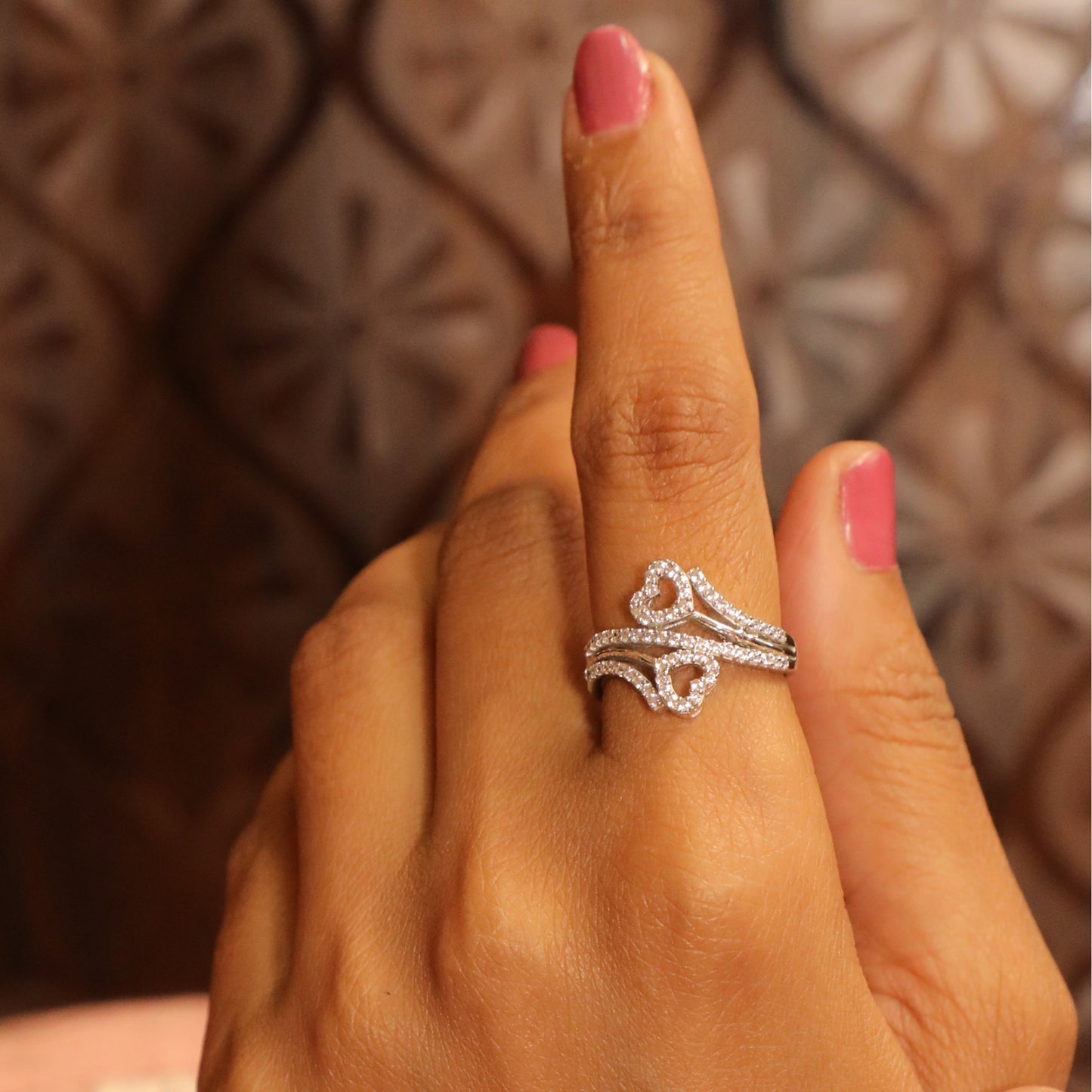 Sapphire Love's Embrace Silver Ring