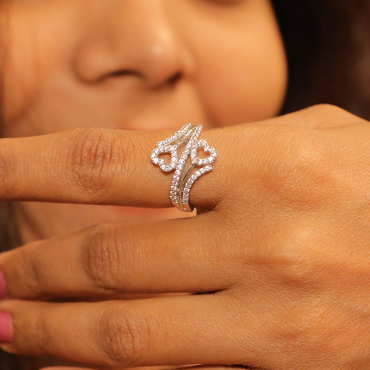 Sapphire Love's Embrace Silver Ring