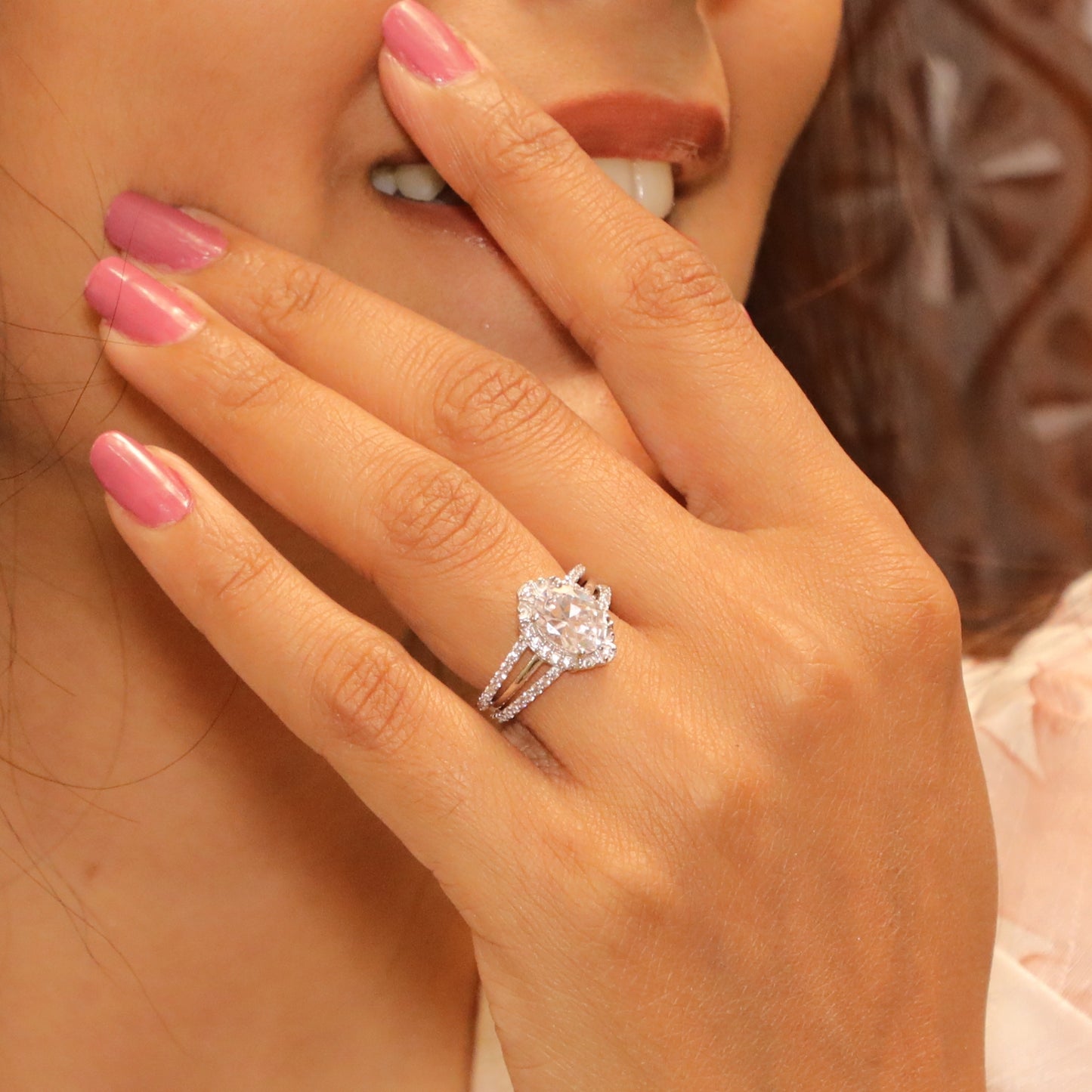 Celestial Aura Oval Silver Ring