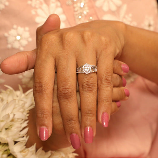 Lustrous Pearl Oval Silver Ring