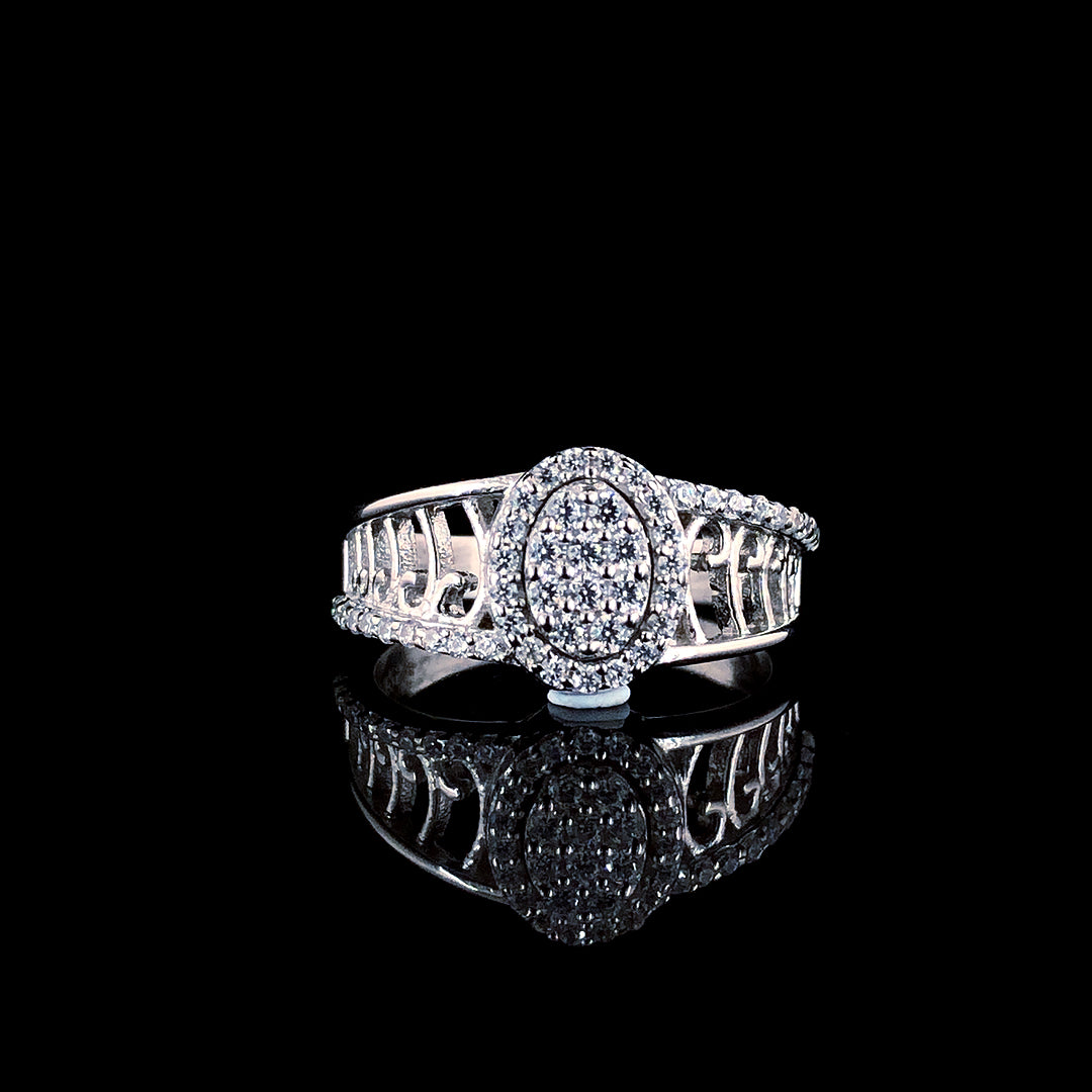 Lustrous Pearl Oval Silver Ring