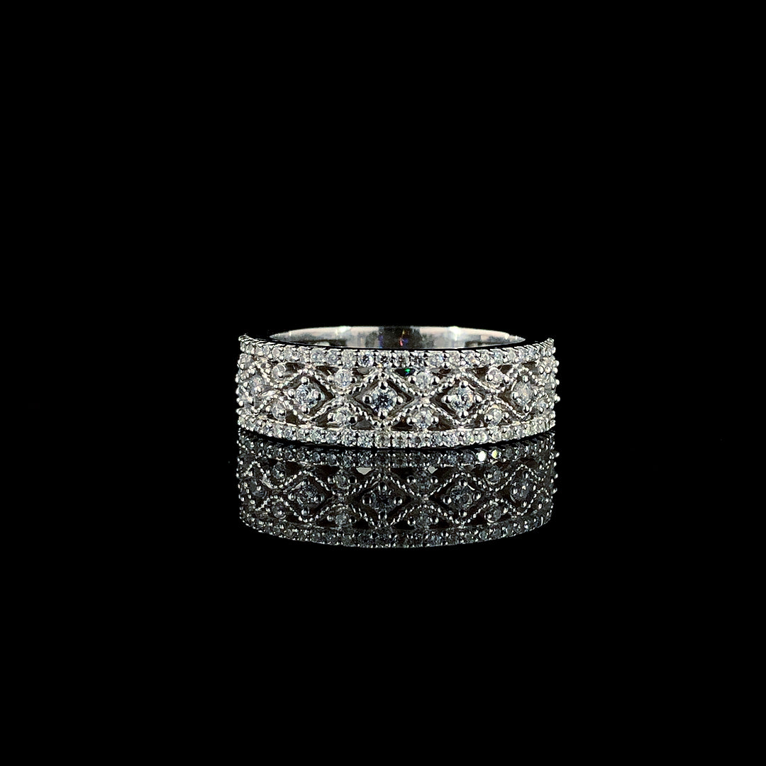 Sapphire Silver Band Ring - Elegance Redefined