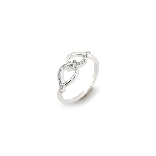 Endless Delicate Twist Silver Ring for Women - Elegant Sterling Silver with a Graceful Twisted Design