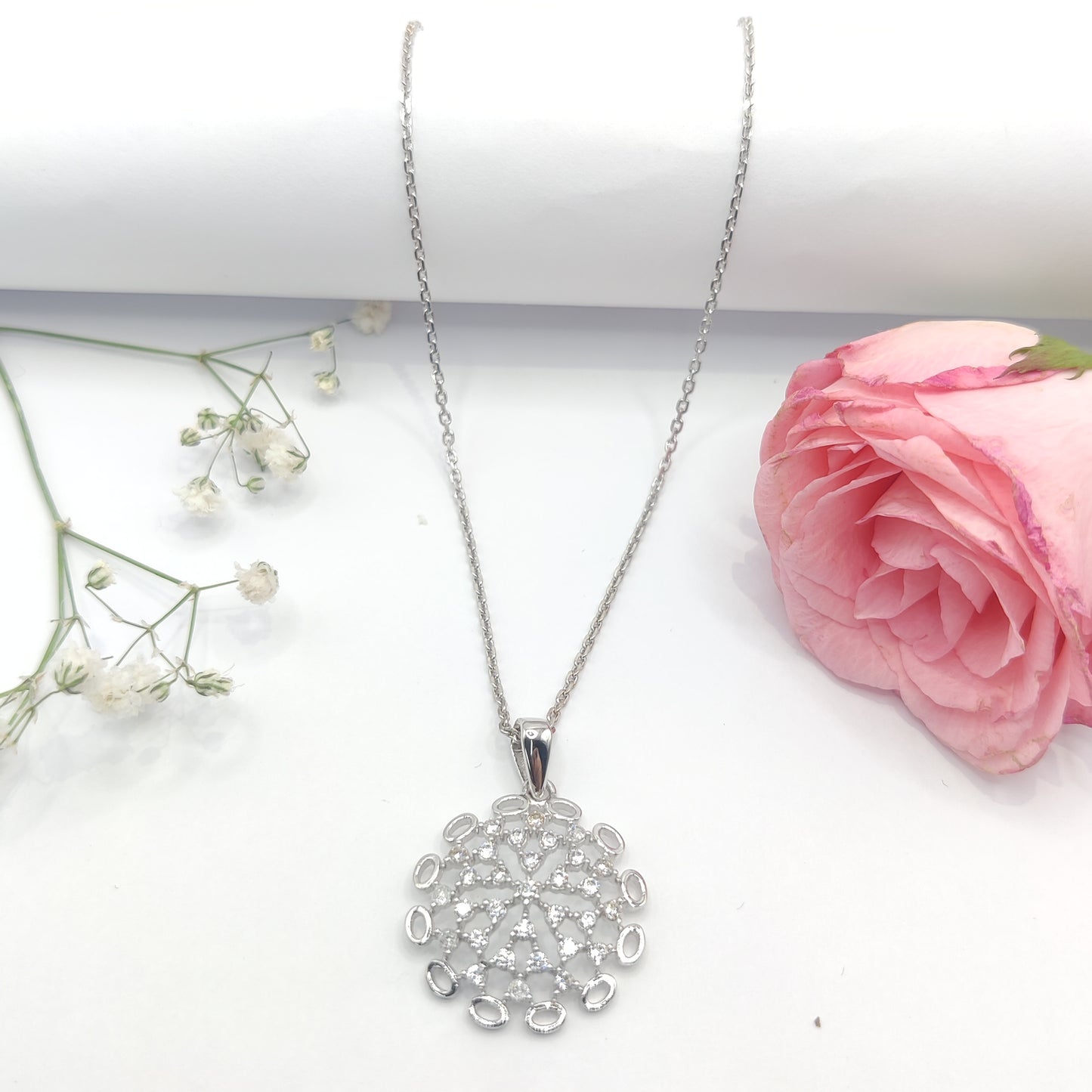 Radiant CZ Snowflake Pendant – Perfect for Women’s Jewelry Collection