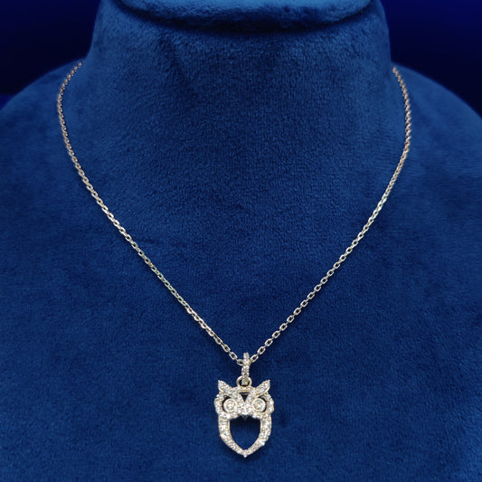 Wise Glimmer Silver Owl Pendant