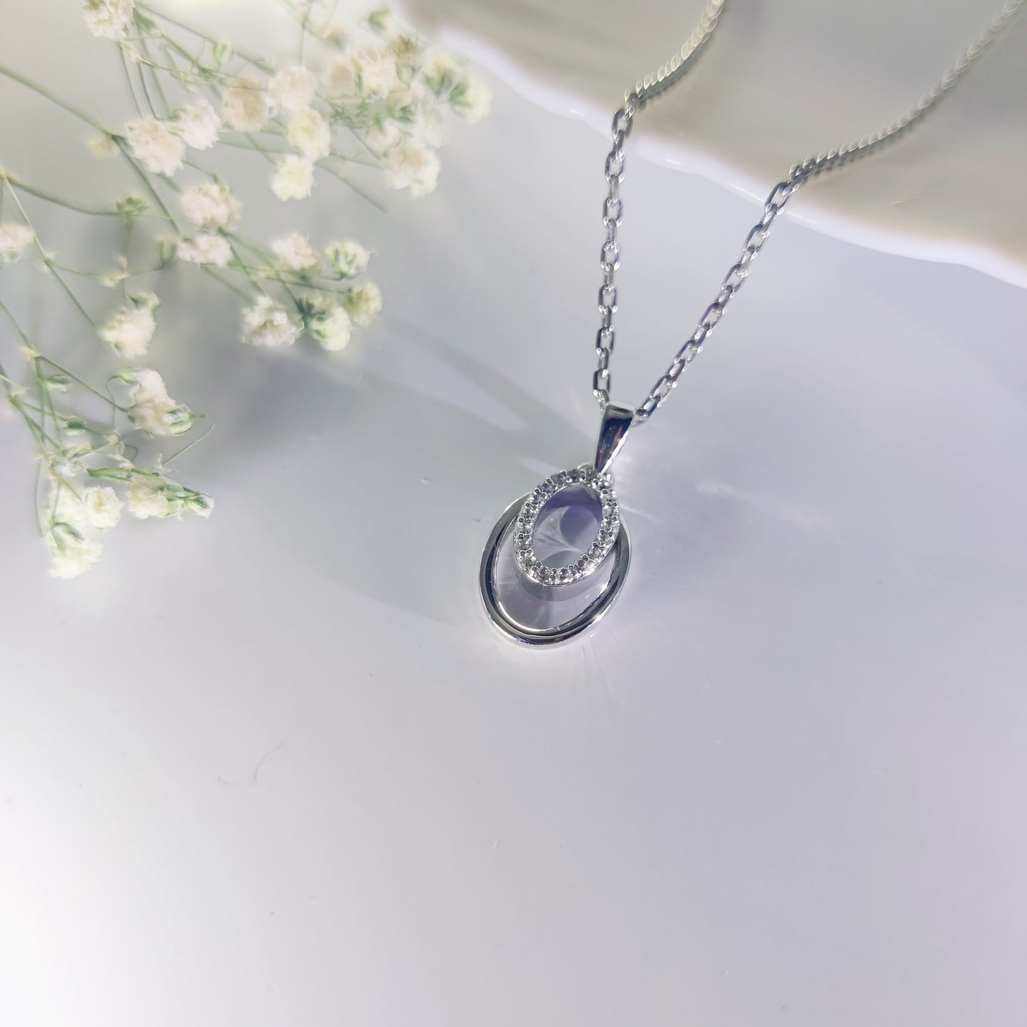 Infinity Glow Silver Pendant