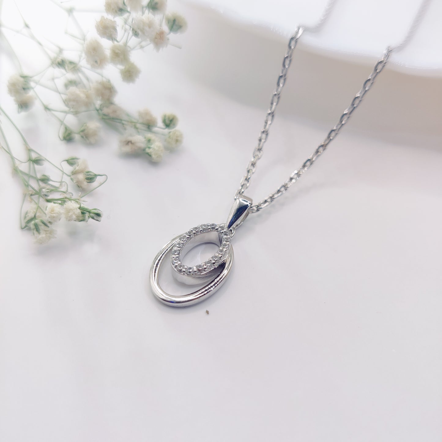Infinity Glow Silver Pendant