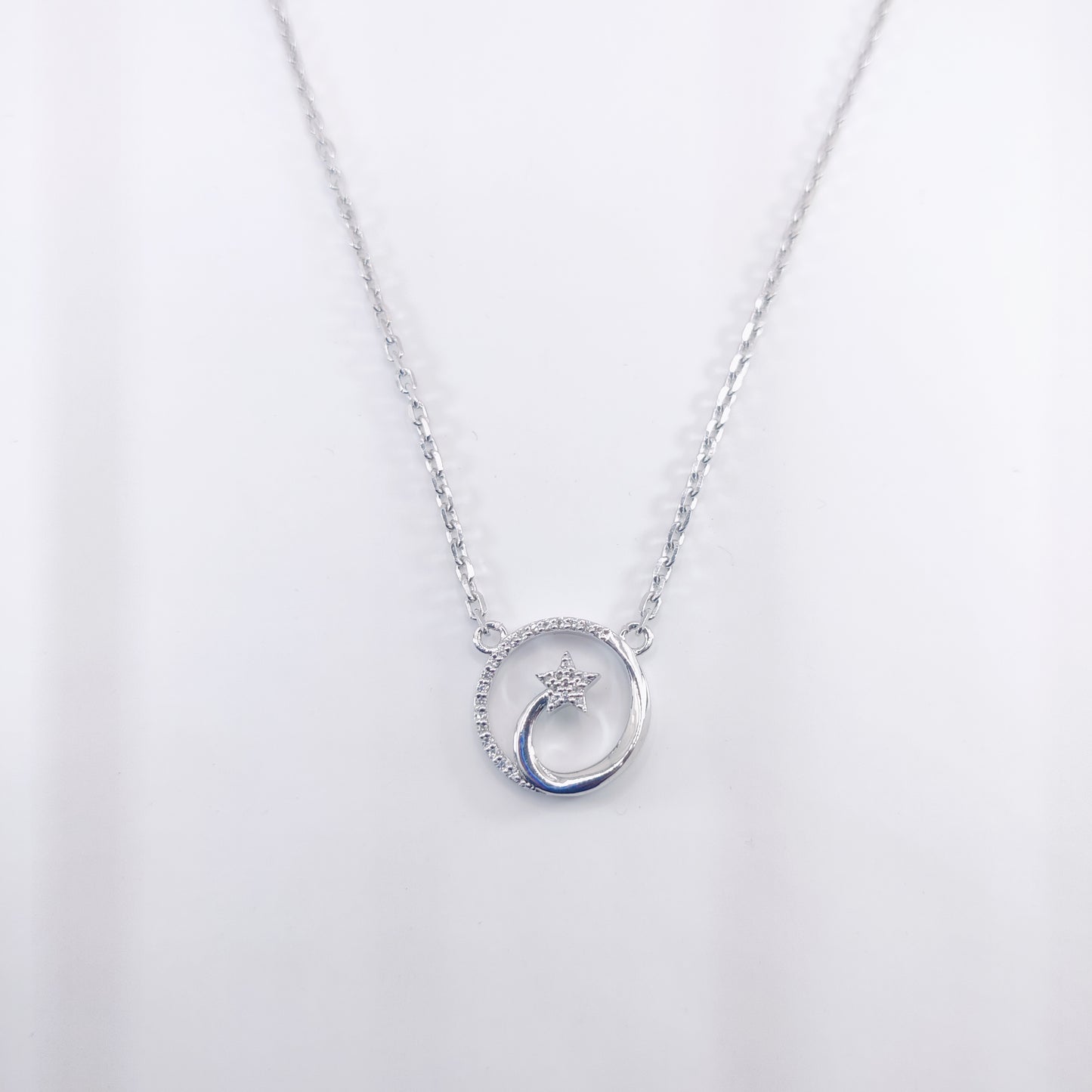 Starlit Glow Silver Pendant