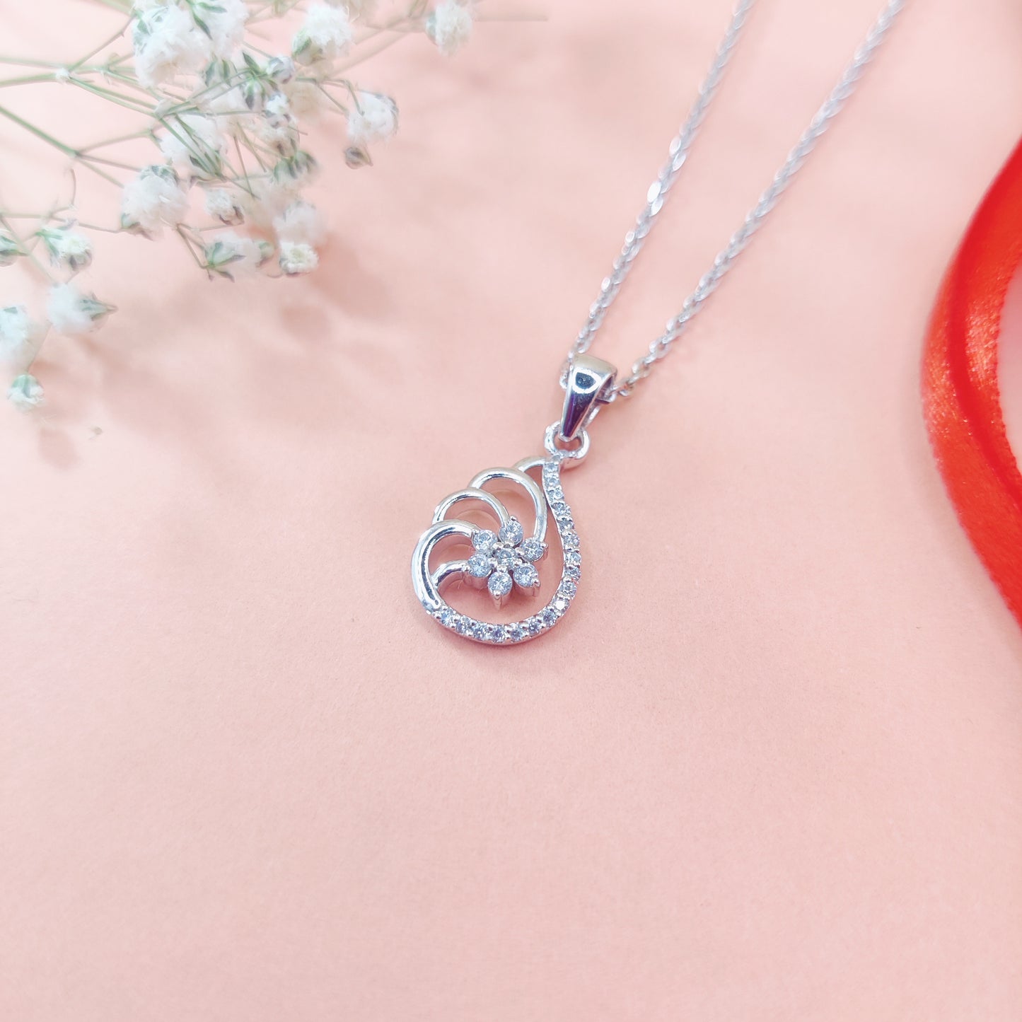 Blossom Elegance Silver Pendant