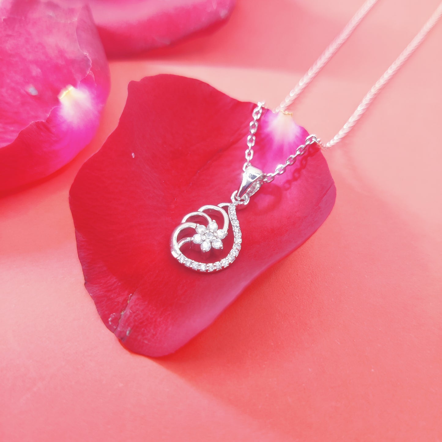 Blossom Elegance Silver Pendant