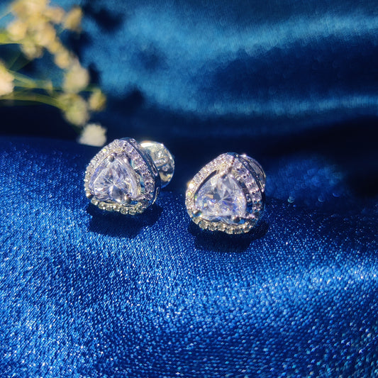 Luminous Heart Stud Earrings