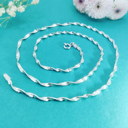 Twisting Grace Silver Chain