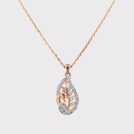 Sterling Silver Leafy Swan Pendant with Floral Accents