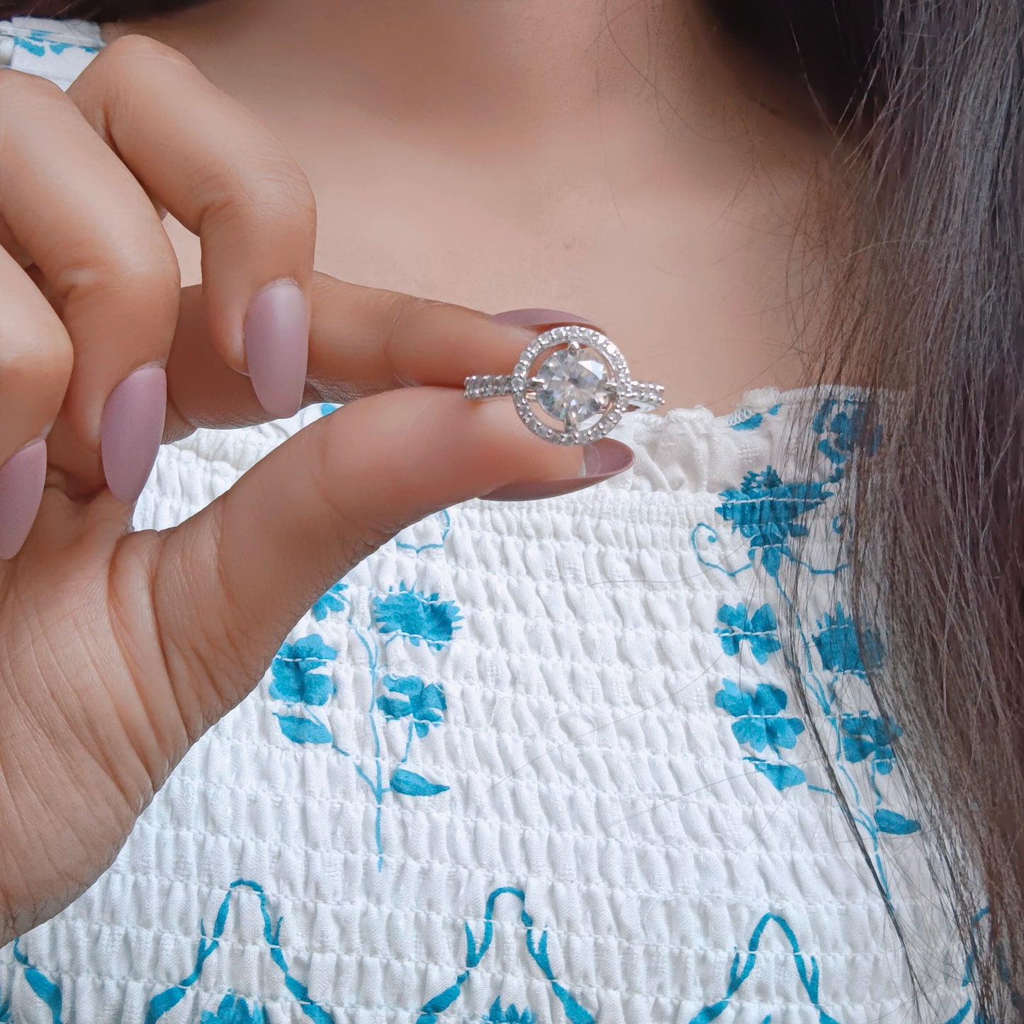 Radiant Halo Solitaire Ring