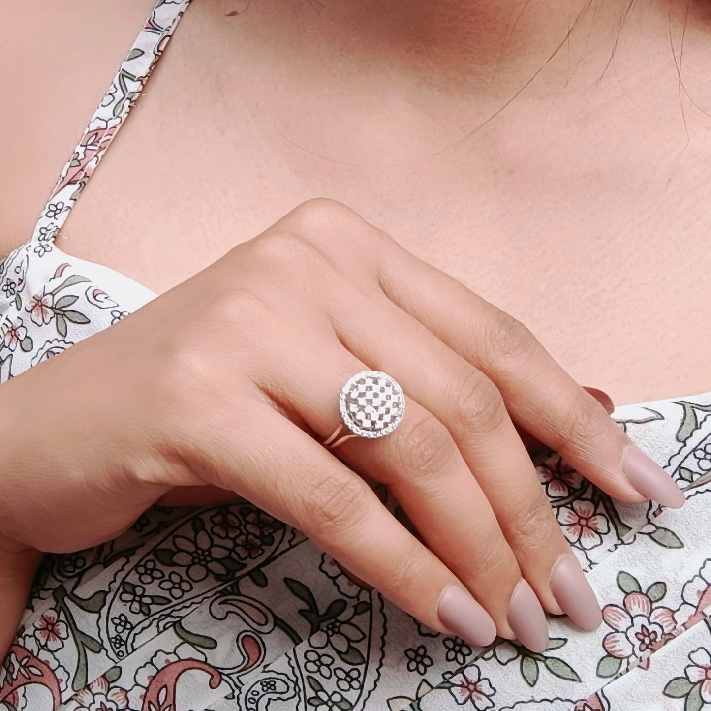 Crystal Dome Cluster Ring