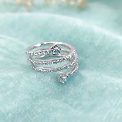 Twist of Radiance Silver Ring