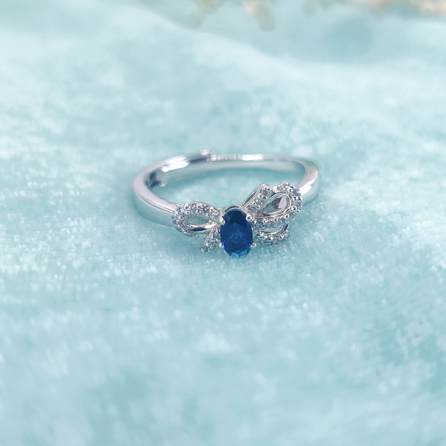 Midnight Bloom Bow Ring