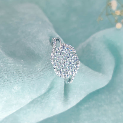 Glimmer Veil Silver Ring