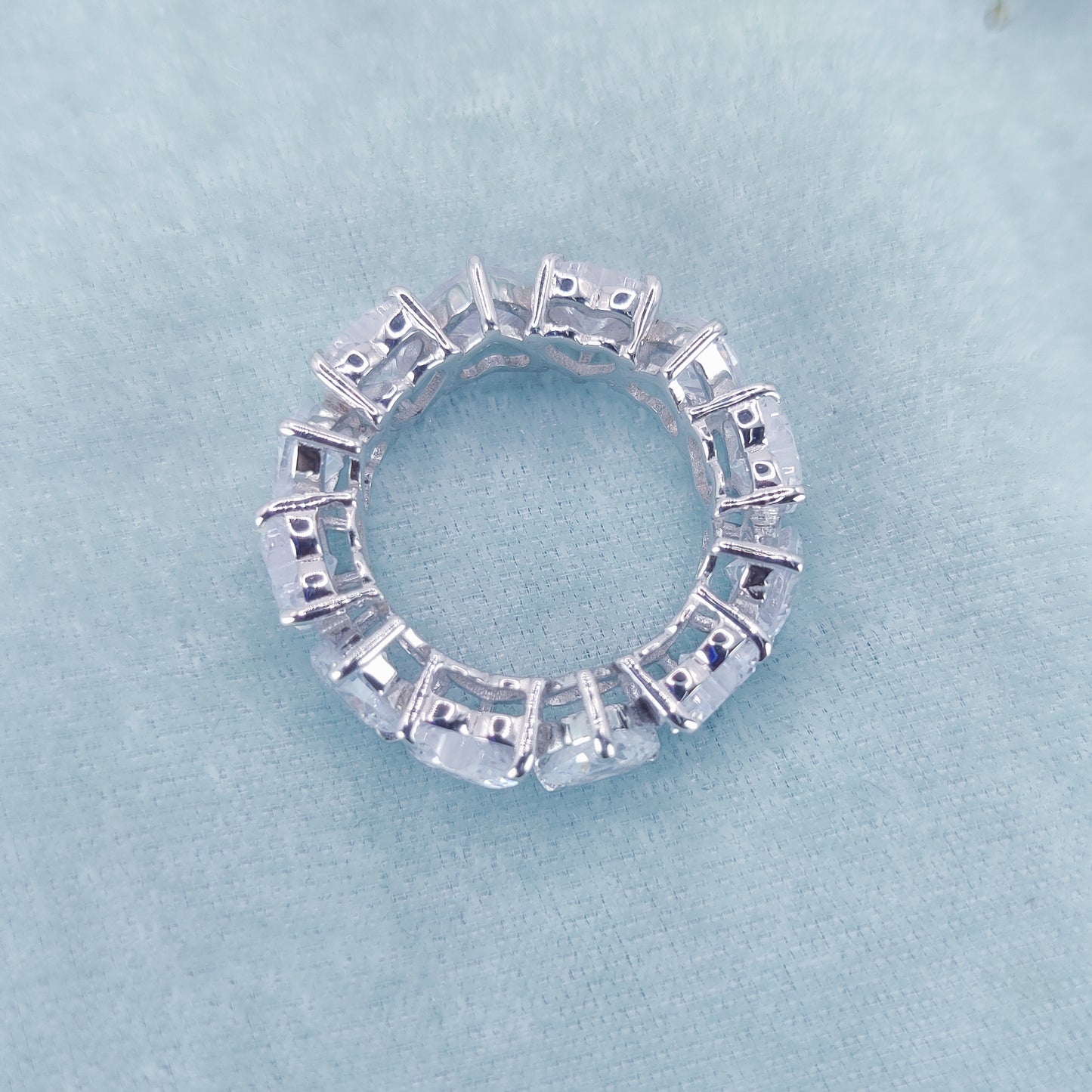 Crystal Hearts Circle Ring