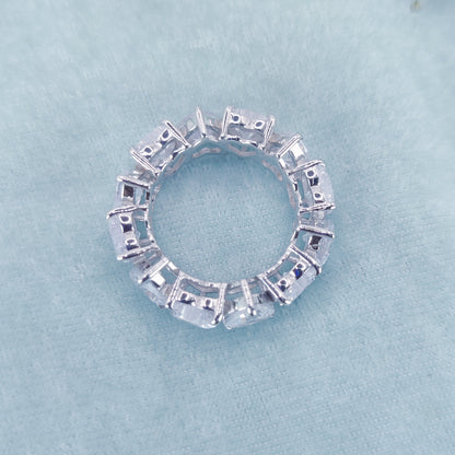 Crystal Hearts Circle Ring