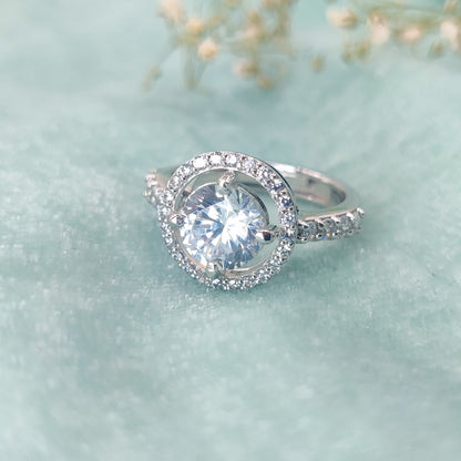 Radiant Halo Solitaire Ring