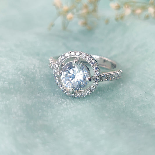 Radiant Halo Solitaire Ring
