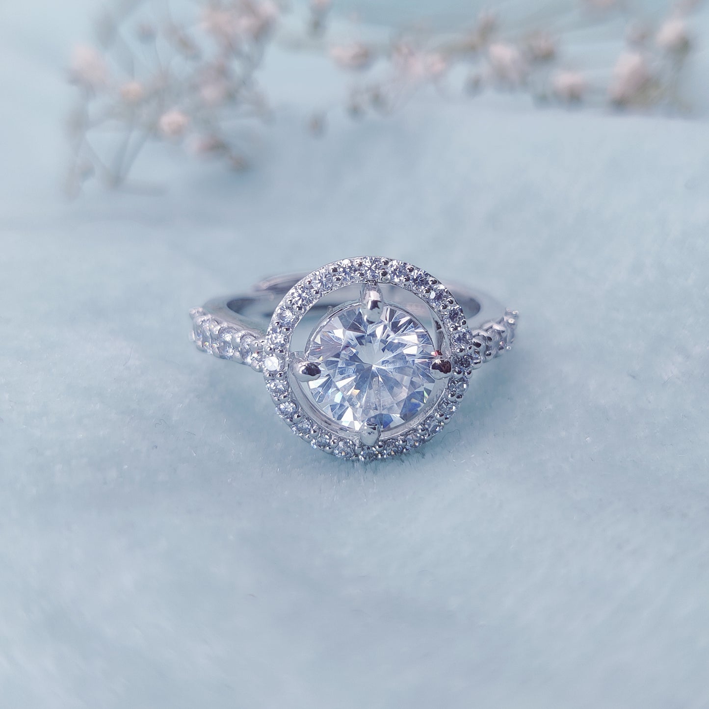 Radiant Halo Solitaire Ring