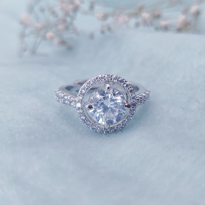 Radiant Halo Solitaire Ring