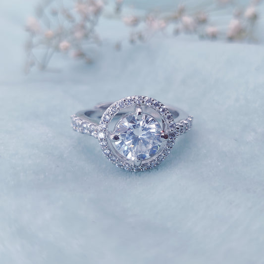 Radiant Halo Solitaire Ring