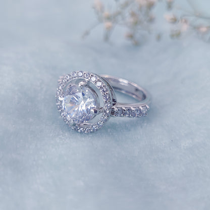 Radiant Halo Solitaire Ring