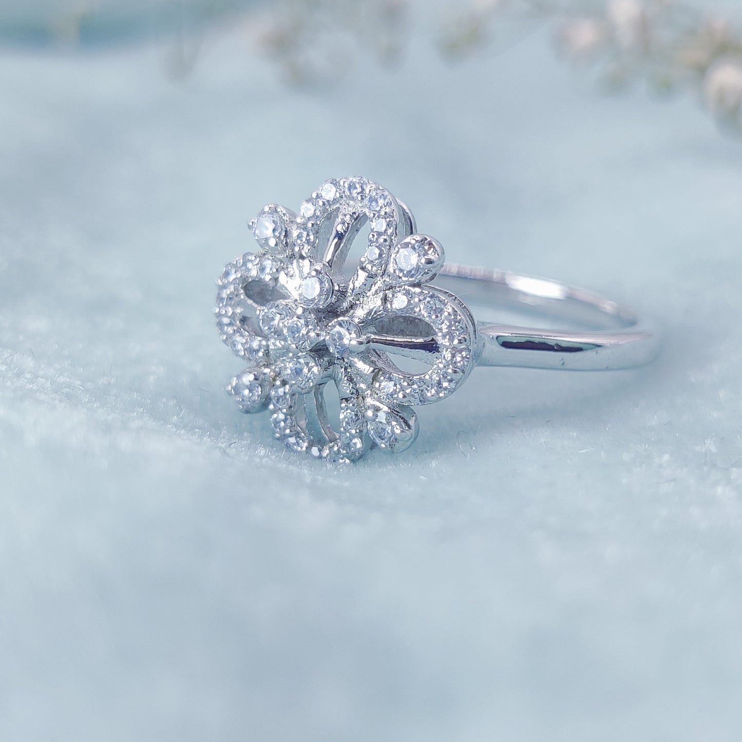 Radiant Bloom Sparkle Ring