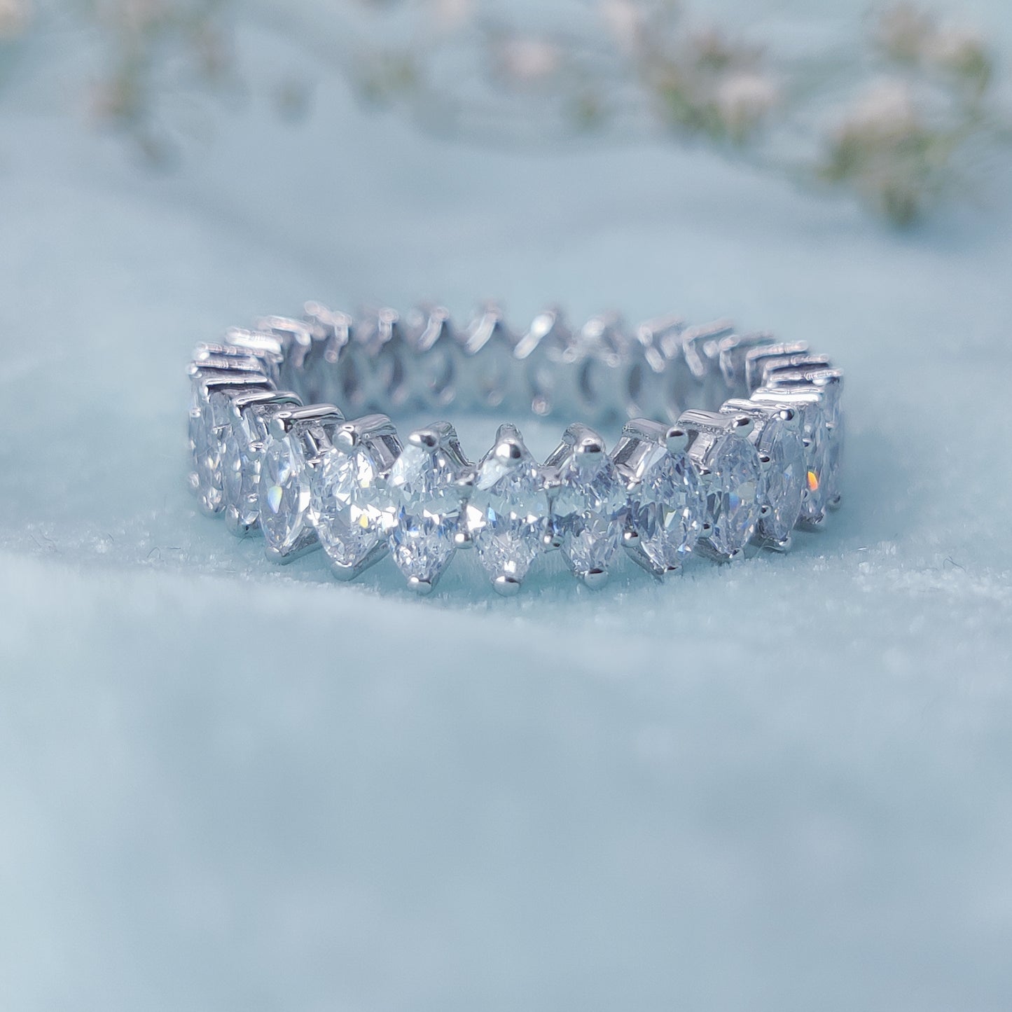 Crowned Spark Marquise Ring