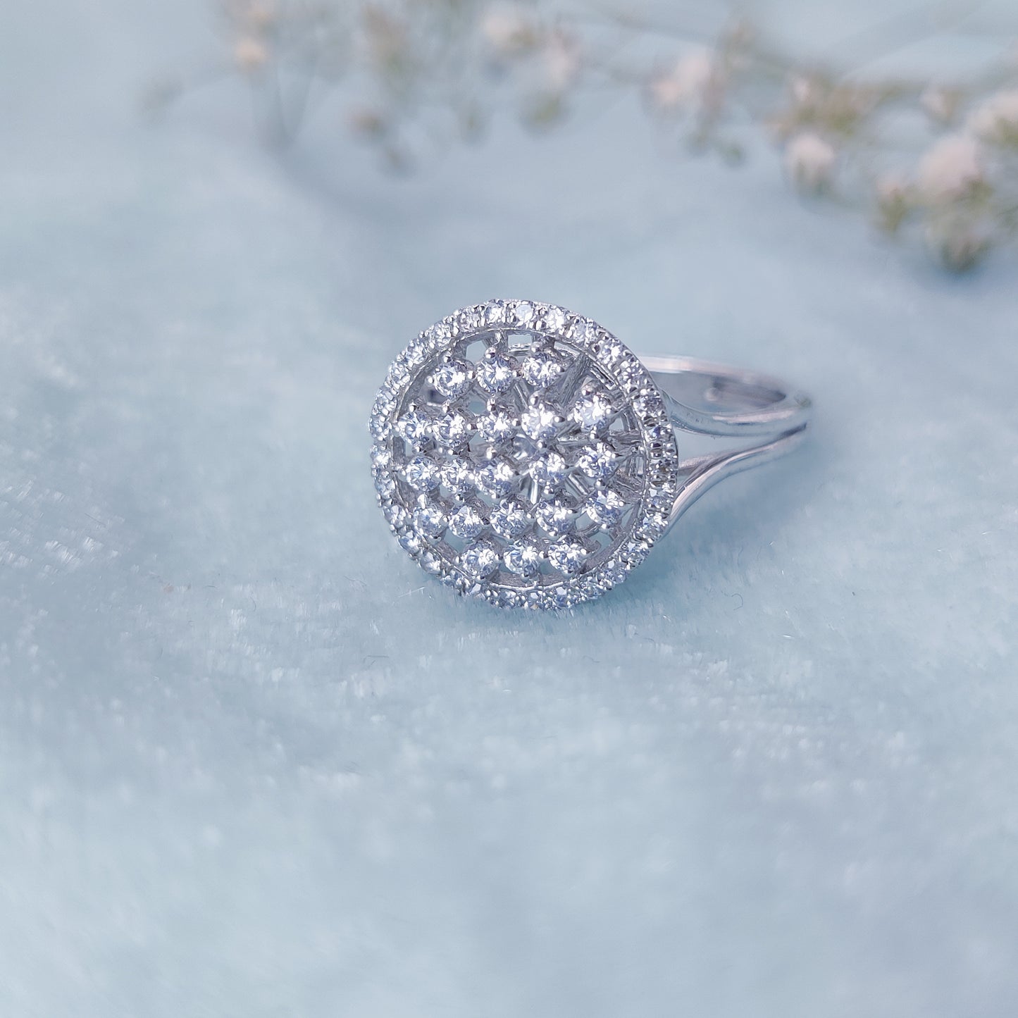 Crystal Dome Cluster Ring